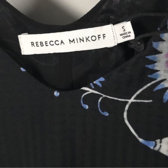 NWT‎ REBECCA MINKOFF Trixie Midi Dress Black Multi Floral U21657A03 SMALL - Picture 6 of 14